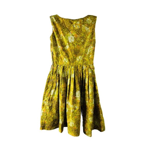 Vintage Dresses & Skirts - VTG 50s Handmade Floral Pleated House Hostess Dress Womens Small